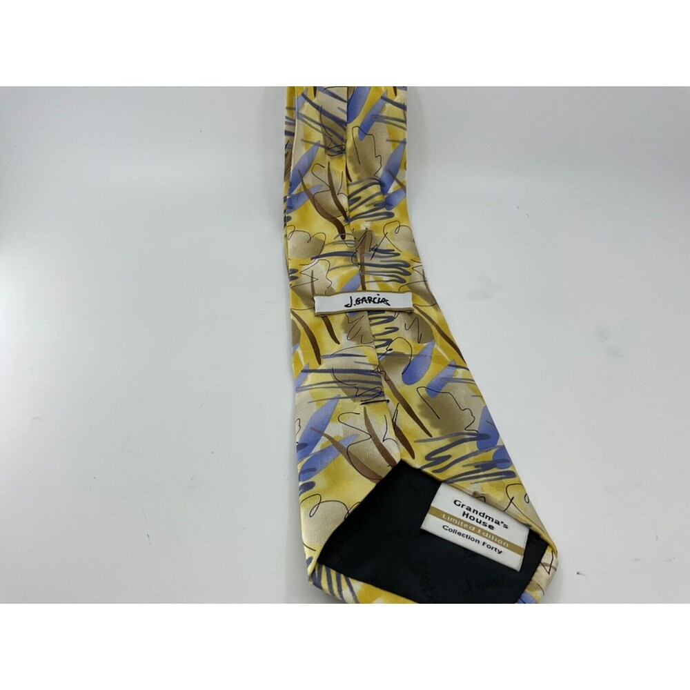 JERRY GARCIA GRATEFUL DEAD Lt. Ed. Grandma’s  house  Mens 100% Silk Tie Yellow